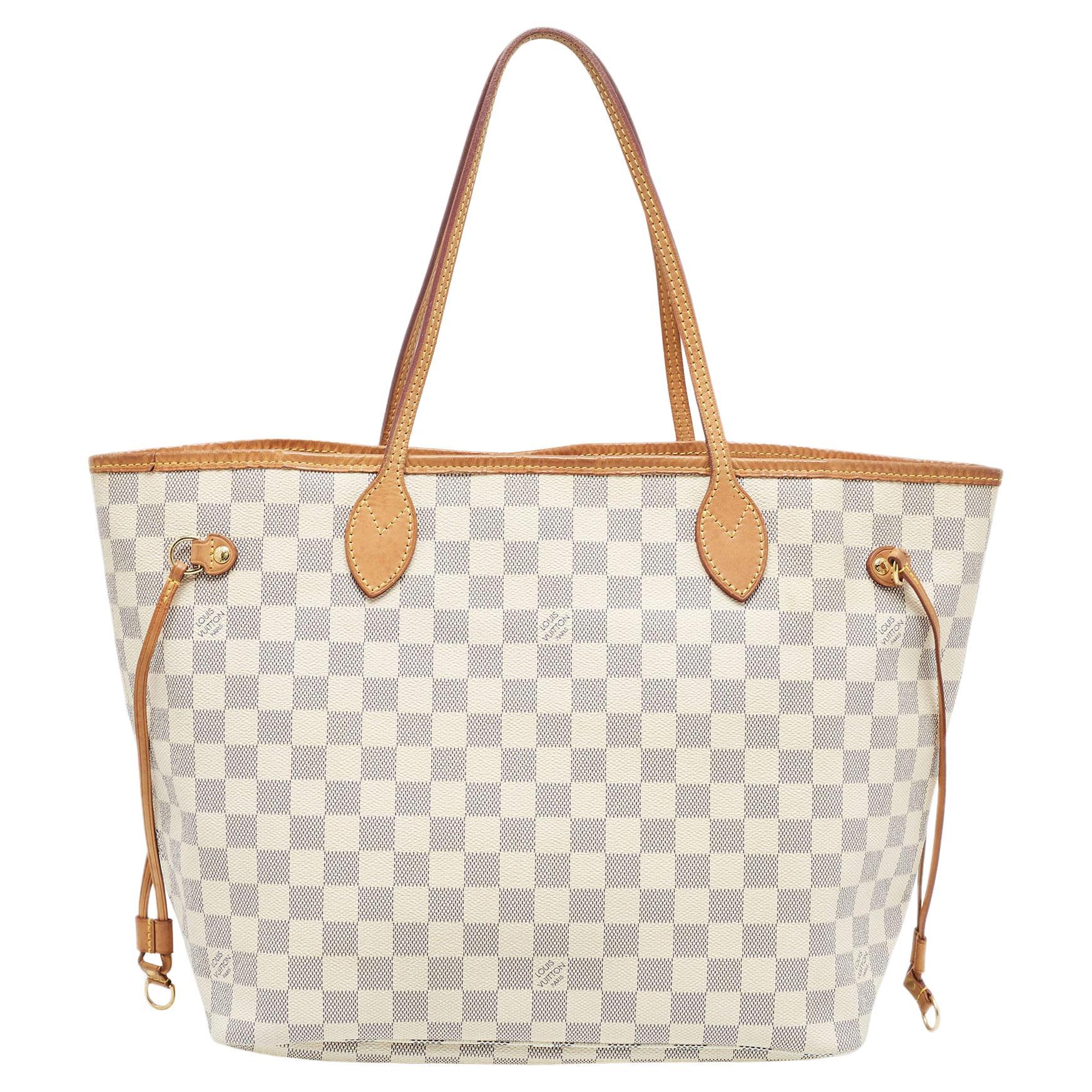 Louis Vuitton Damier Azur Canvas Neverfull MM Bag For Sale