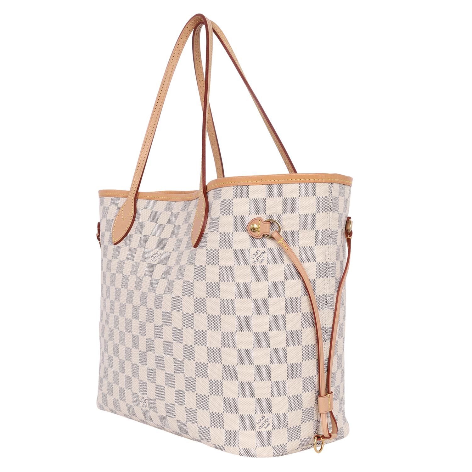 Women's Louis Vuitton Damier Azur Canvas Neverfull MM Tote