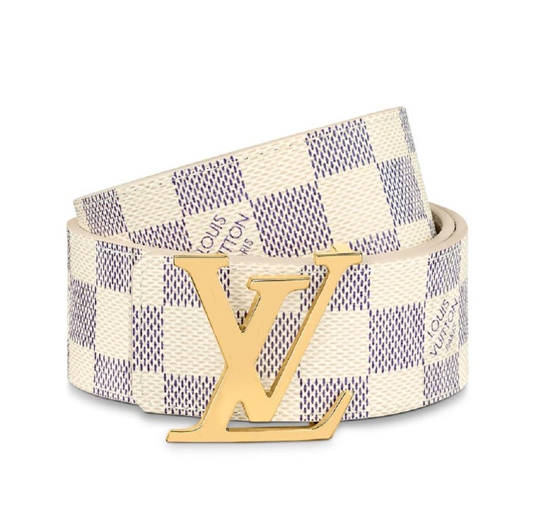 Louis Vuitton Damier Azur Canvas On The Front LV Initiales 4CM Reversible  Belt For Sale at 1stDibs