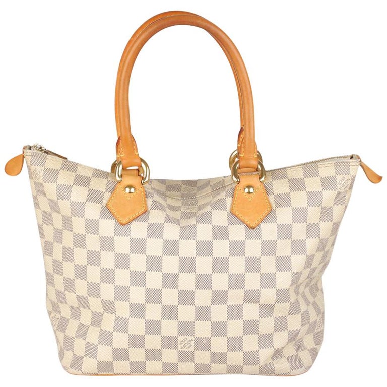 Louis Vuitton Damier Azur Canvas Saleya PM Tote Bag Handbag For Sale at  1stDibs