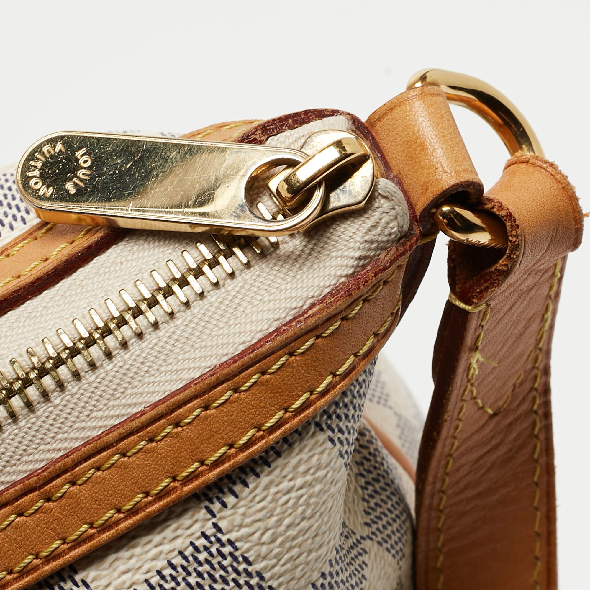 Louis Vuitton Damier Azur Siracusa MM Tasche aus Segeltuch aus Segeltuch im Angebot 7