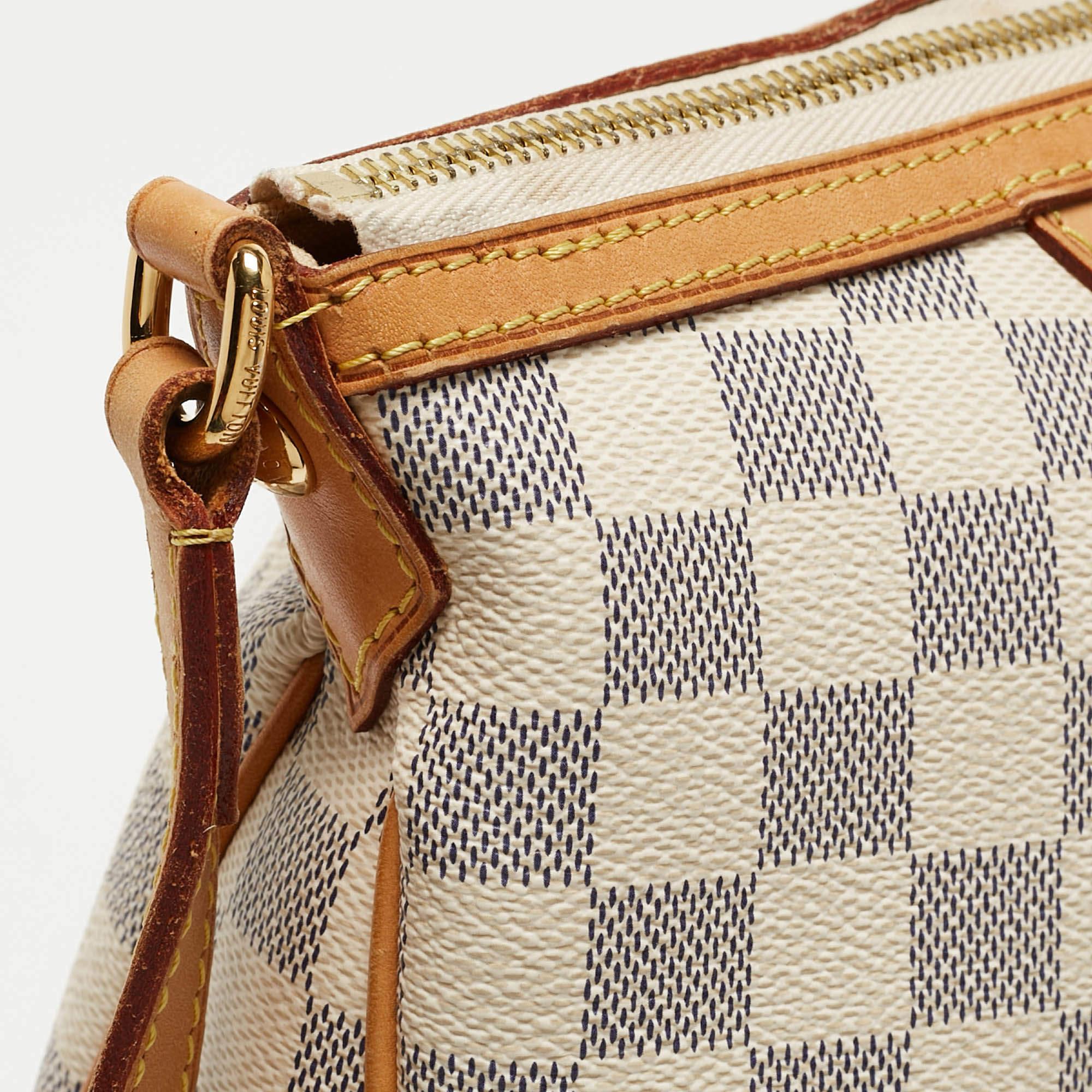 Louis Vuitton Damier Azur Siracusa MM Tasche aus Segeltuch aus Segeltuch im Angebot 14