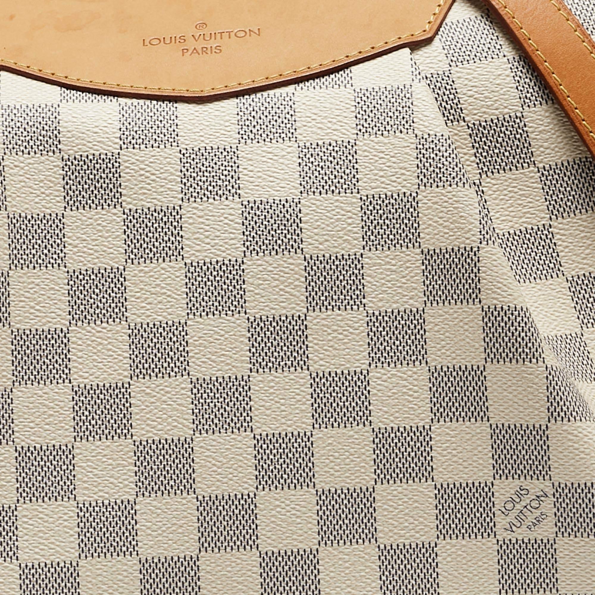 Louis Vuitton Damier Azur Siracusa MM Tasche aus Segeltuch aus Segeltuch im Angebot 3