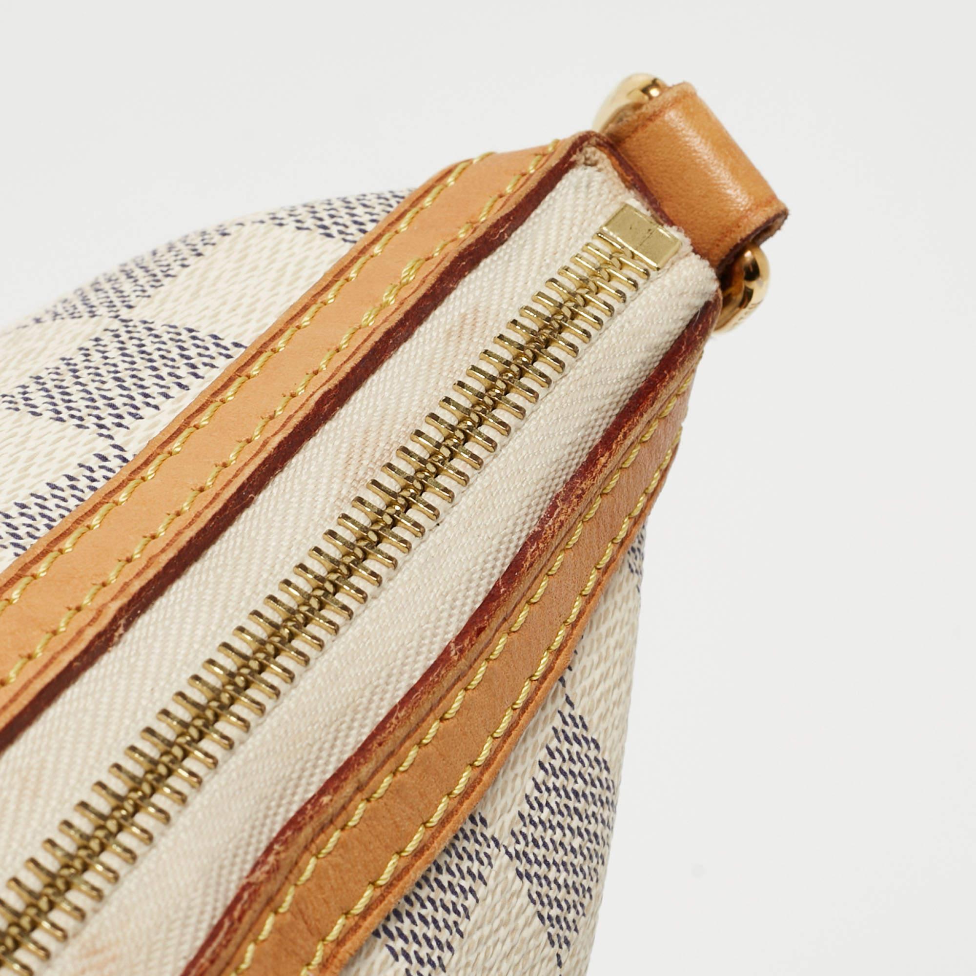 Louis Vuitton Damier Azur Siracusa MM Tasche aus Segeltuch aus Segeltuch im Angebot 4