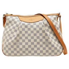 Louis Vuitton Damier Azur Siracusa MM Tasche aus Segeltuch aus Segeltuch