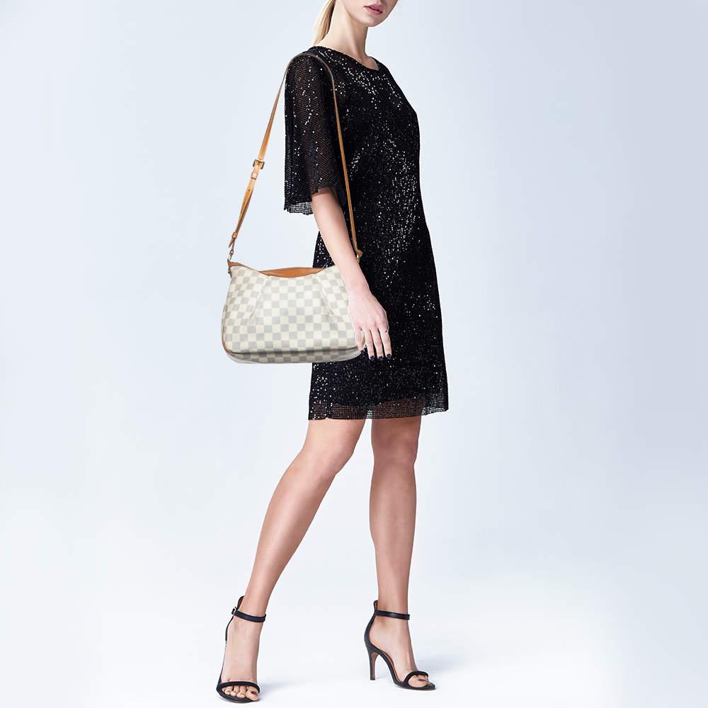 Louis Vuitton Damier Azur Canvas Siracusa PM Bag In Fair Condition For Sale In Dubai, Al Qouz 2