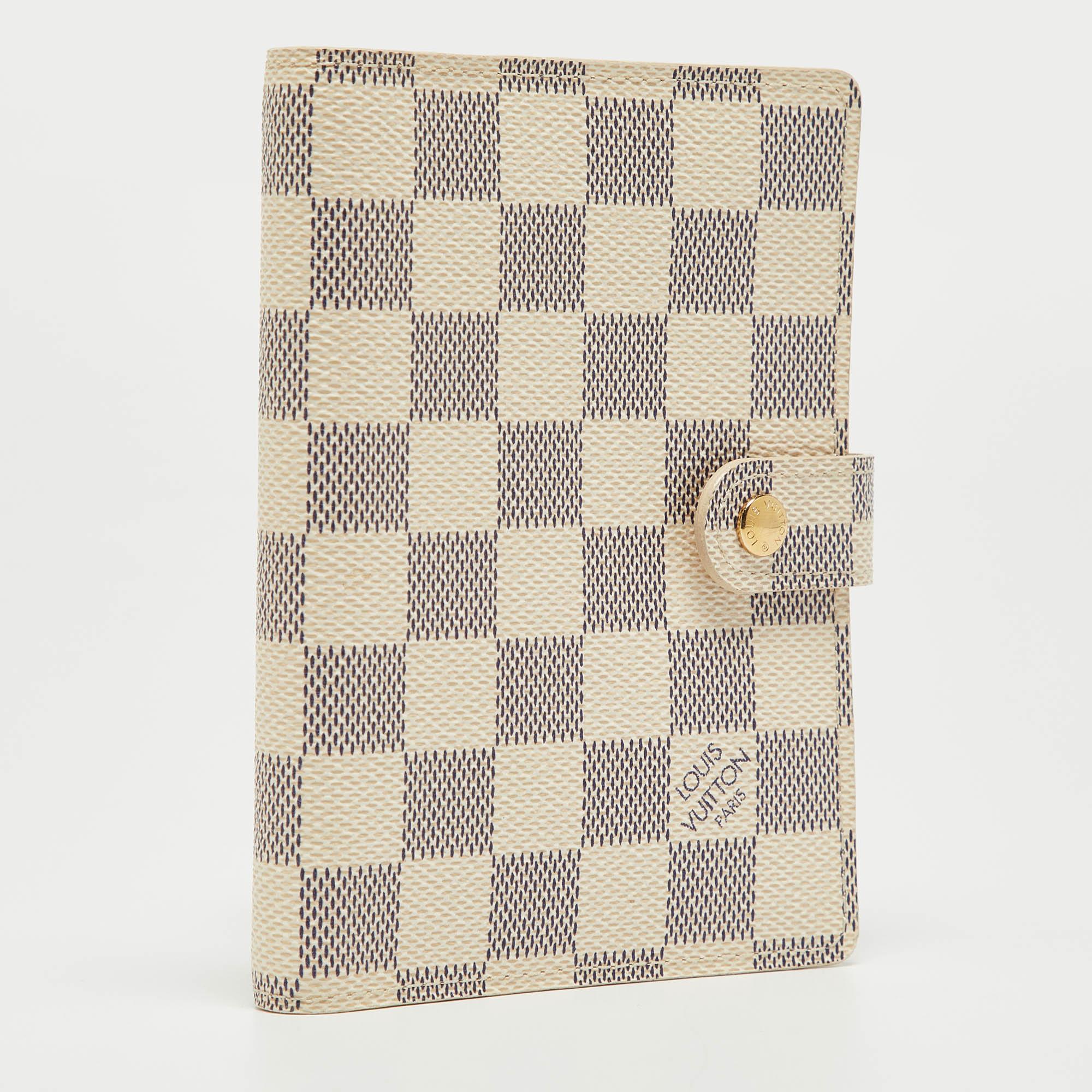 Louis Vuitton Damier Azur Canvas Small Ring Agenda Cover In Fair Condition In Dubai, Al Qouz 2