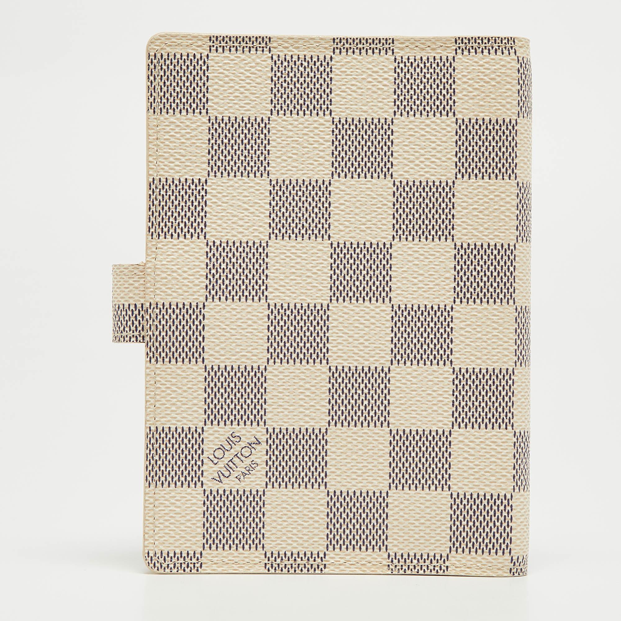 Women's Louis Vuitton Damier Azur Canvas Small Ring Agenda Cover
