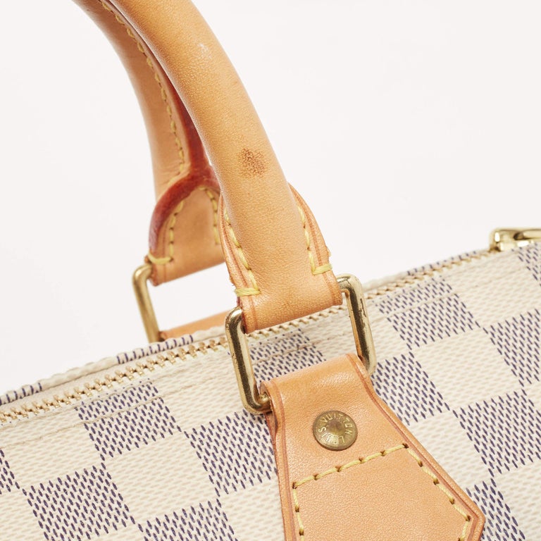 Authentic Louis Vuitton Damier Azur Canvas Speedy 25 Handbag