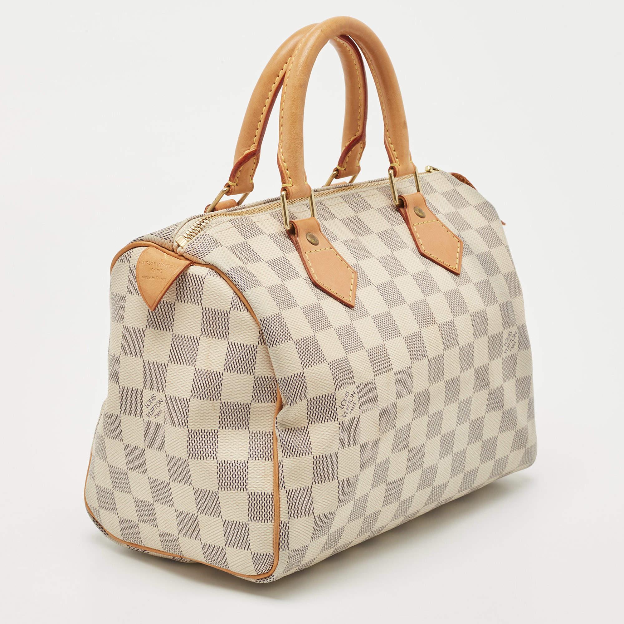 Louis Vuitton Damier Azur Canvas Speedy 25 Bag In Good Condition In Dubai, Al Qouz 2