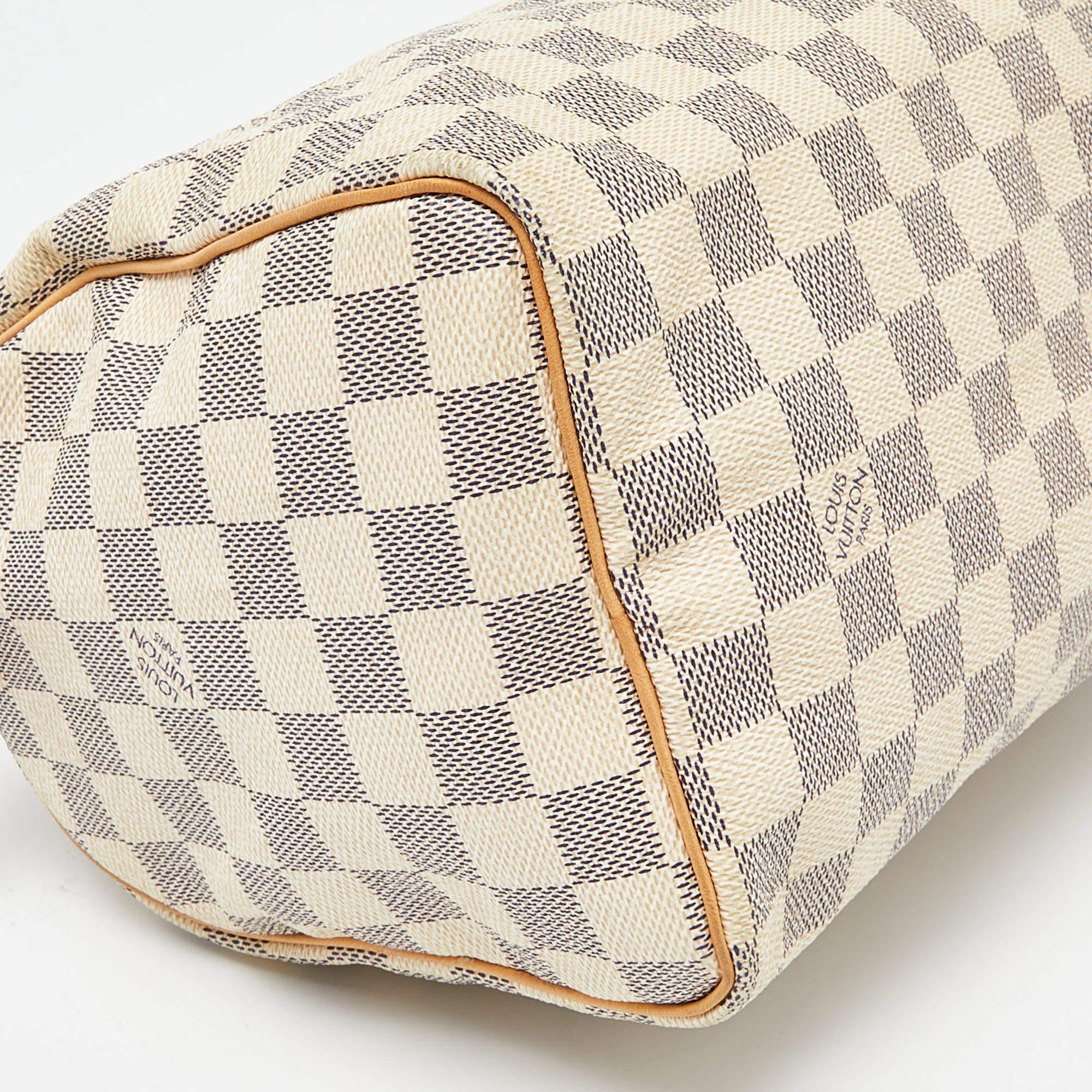Damier Azur Speedy 25 Tasche aus Segeltuch von Louis Vuitton im Angebot 2
