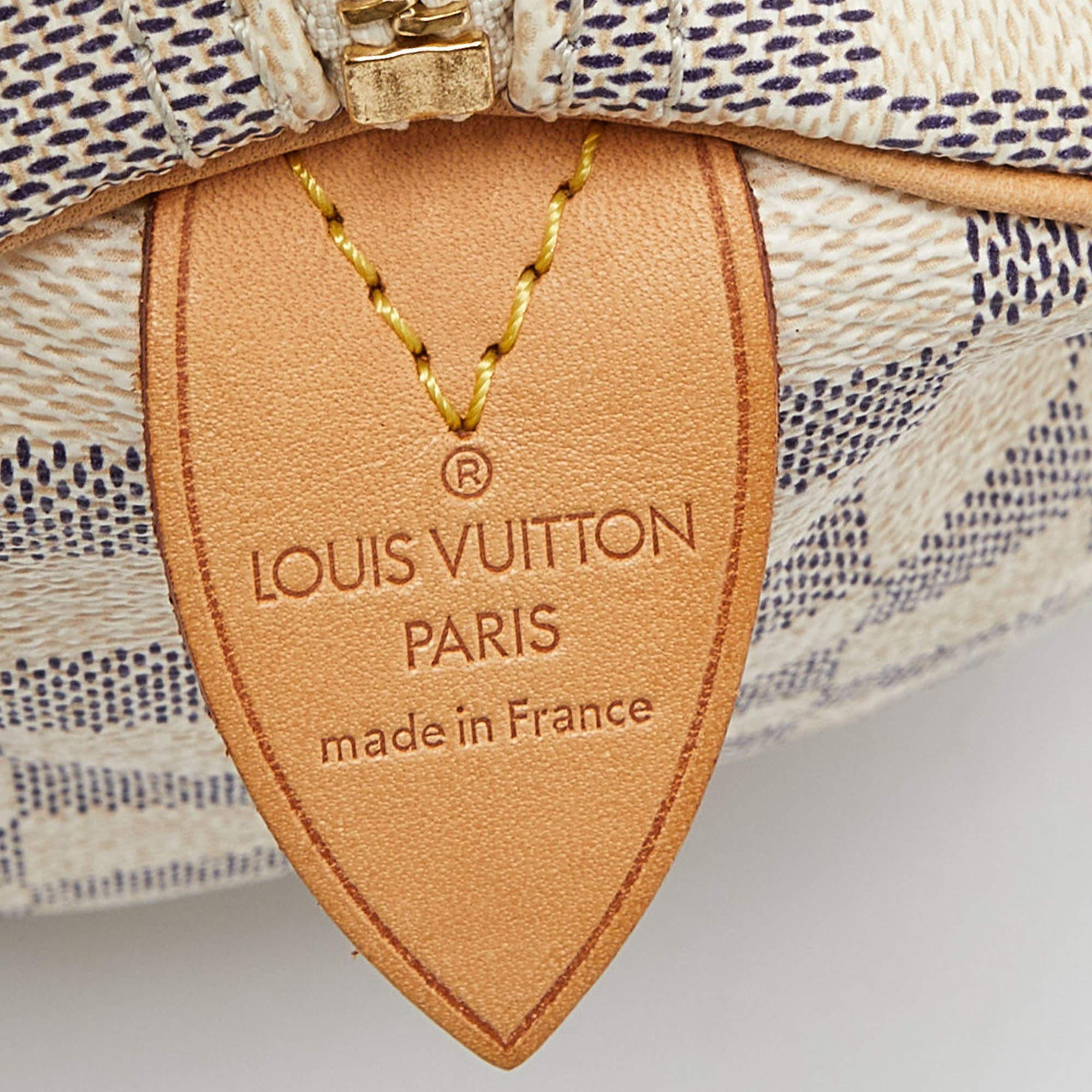 Louis Vuitton - Sac Speedy 25 en toile damier azur en vente 1