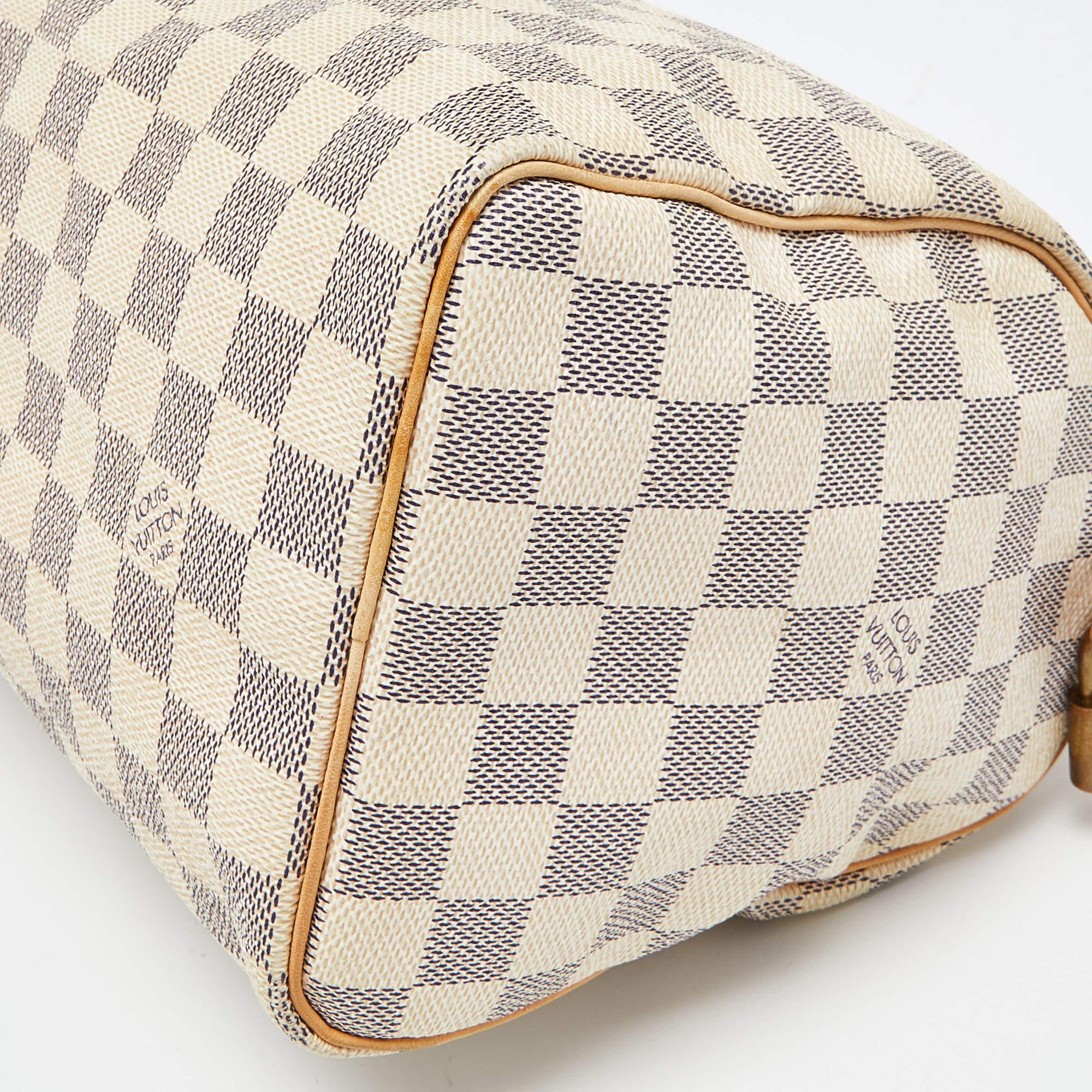 Damier Azur Speedy 25 Tasche aus Segeltuch von Louis Vuitton im Angebot 3