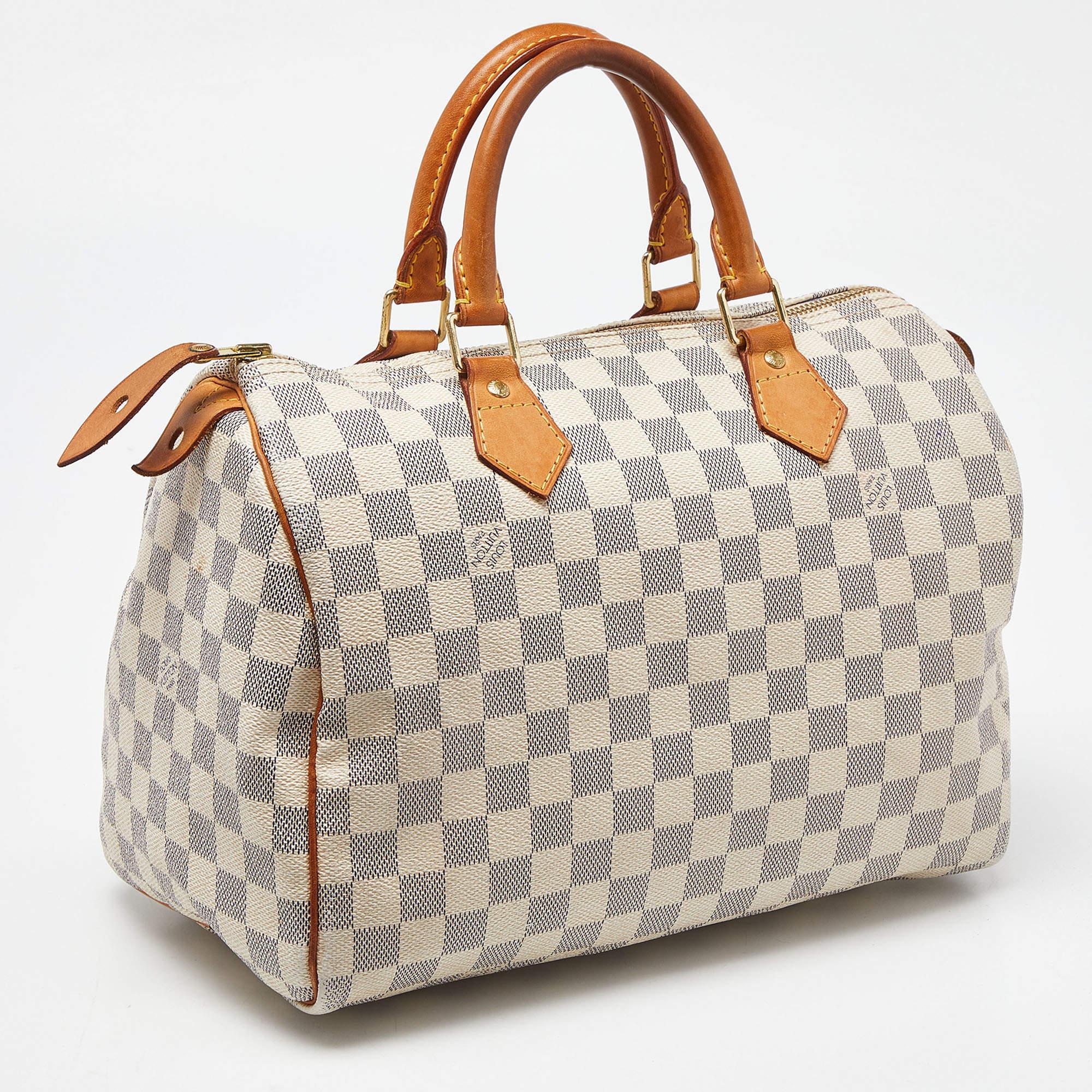Damier Azur Speedy 30 Tasche aus Segeltuch von Louis Vuitton im Angebot 7