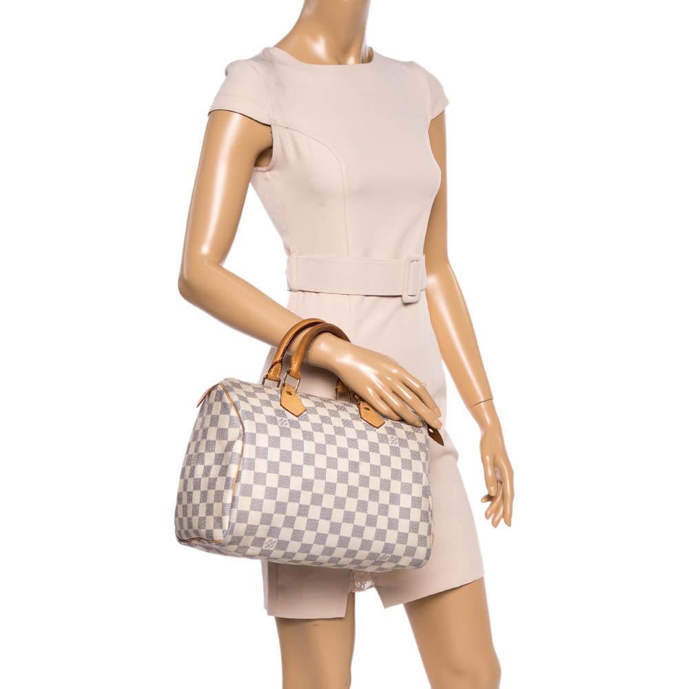 Beige Louis Vuitton Damier Azur Canvas Speedy 30 Bag