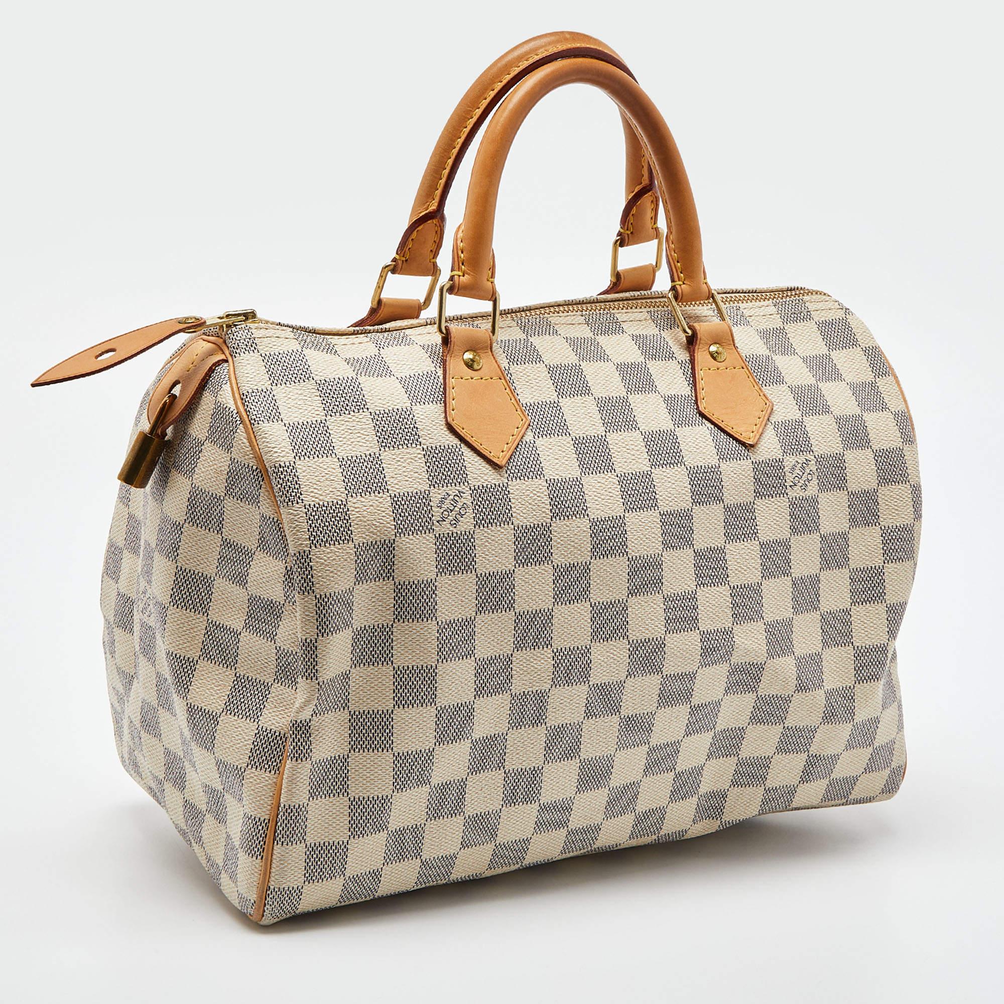 Brown Louis Vuitton Damier Azur Canvas Speedy 30 Bag