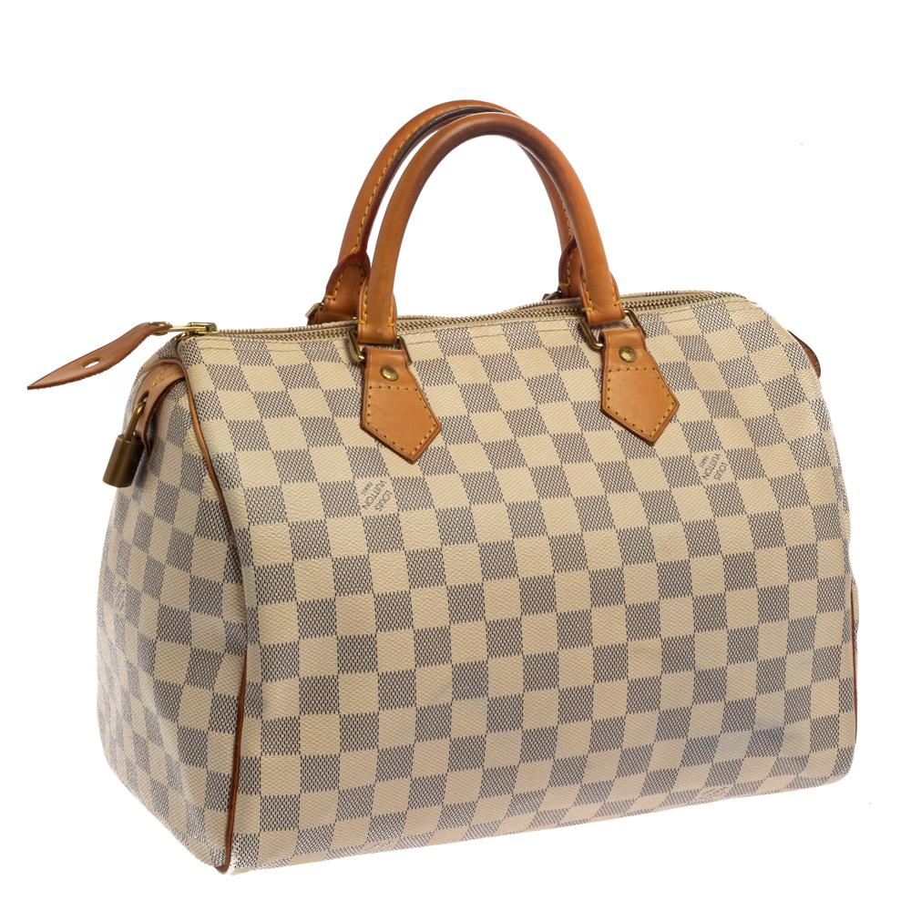 Louis Vuitton Damier Azur Canvas Speedy 30 Bag In Fair Condition In Dubai, Al Qouz 2