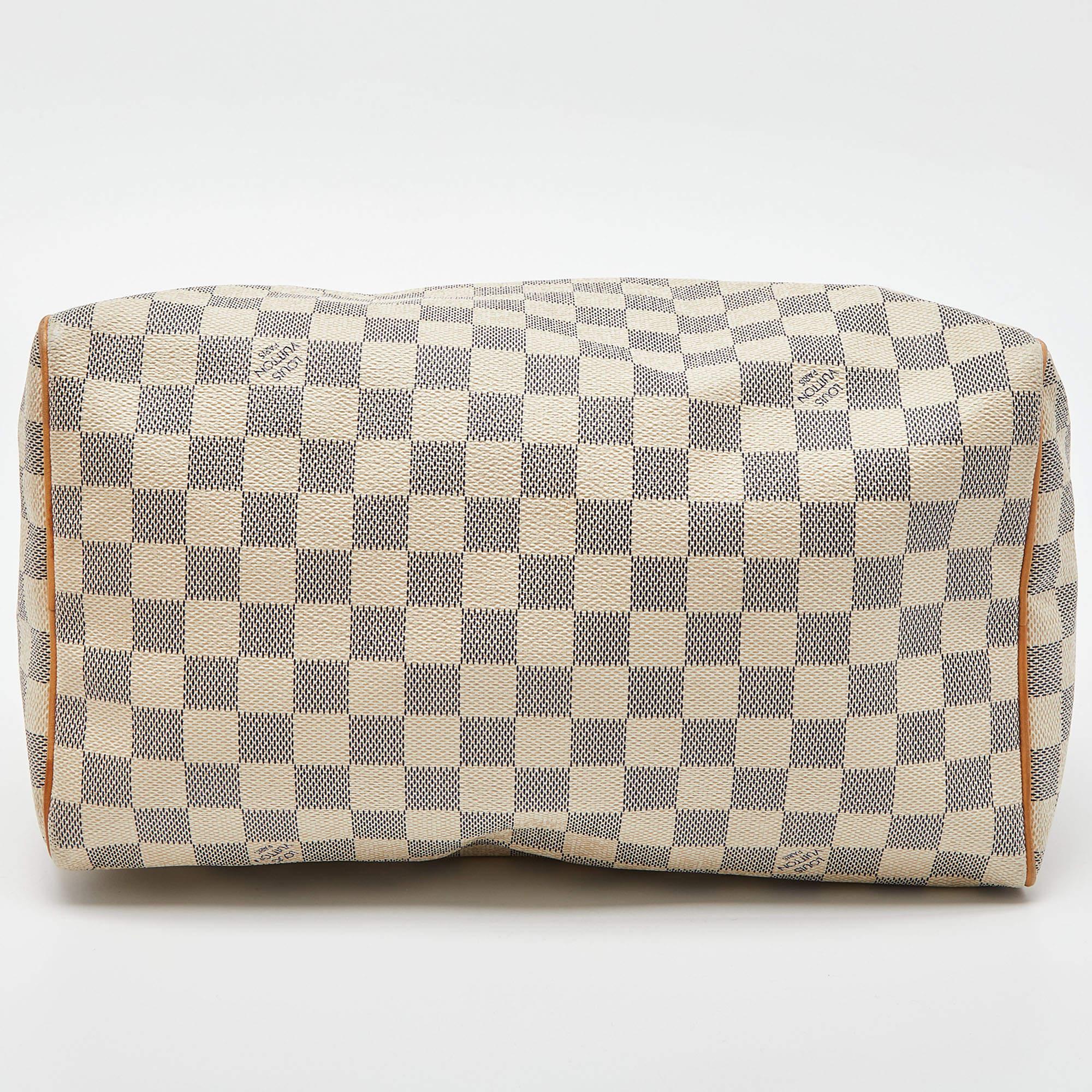 Damier Azur Speedy 30 Tasche aus Segeltuch von Louis Vuitton (Braun)