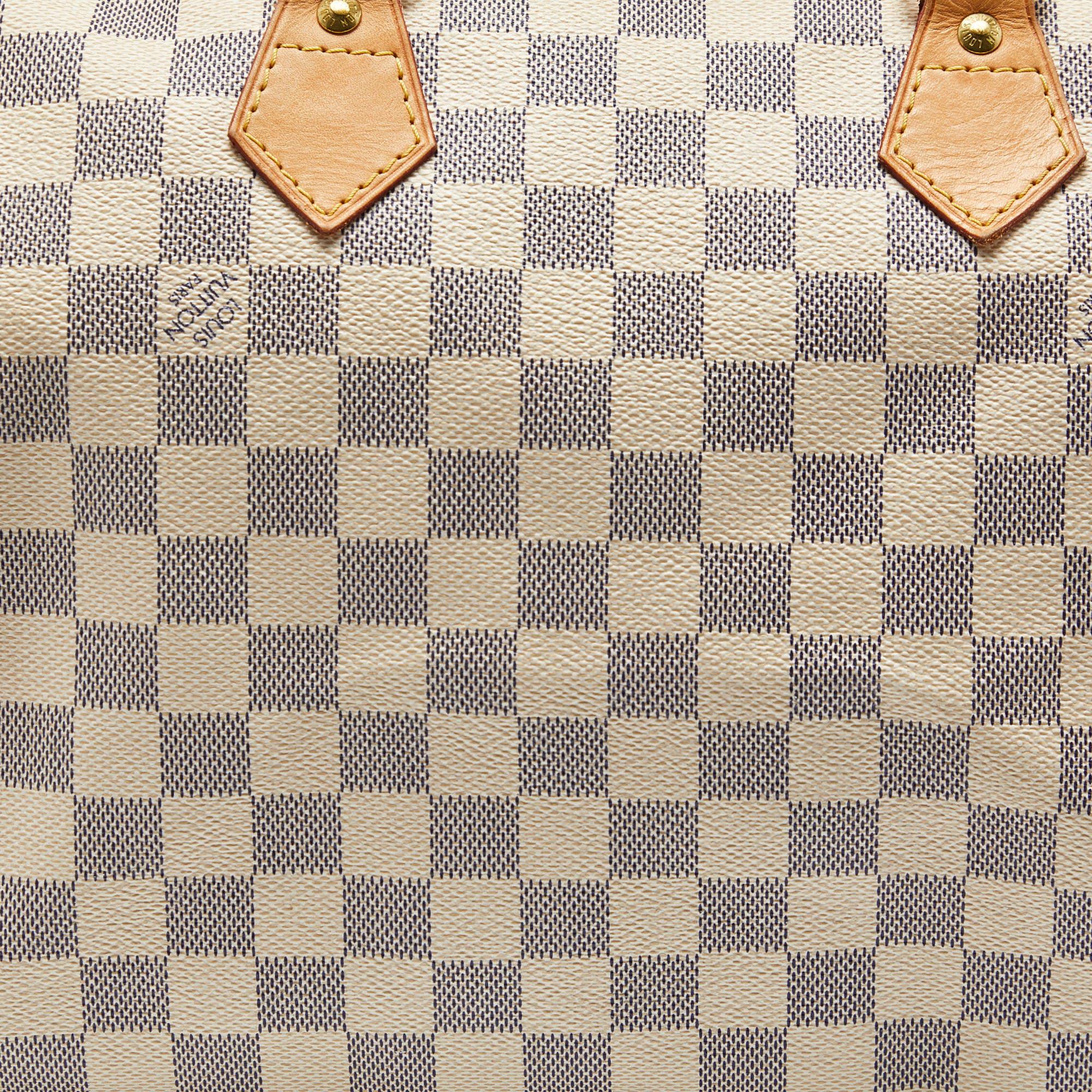 Damier Azur Speedy 30 Tasche aus Segeltuch von Louis Vuitton im Zustand „Gut“ in Dubai, Al Qouz 2