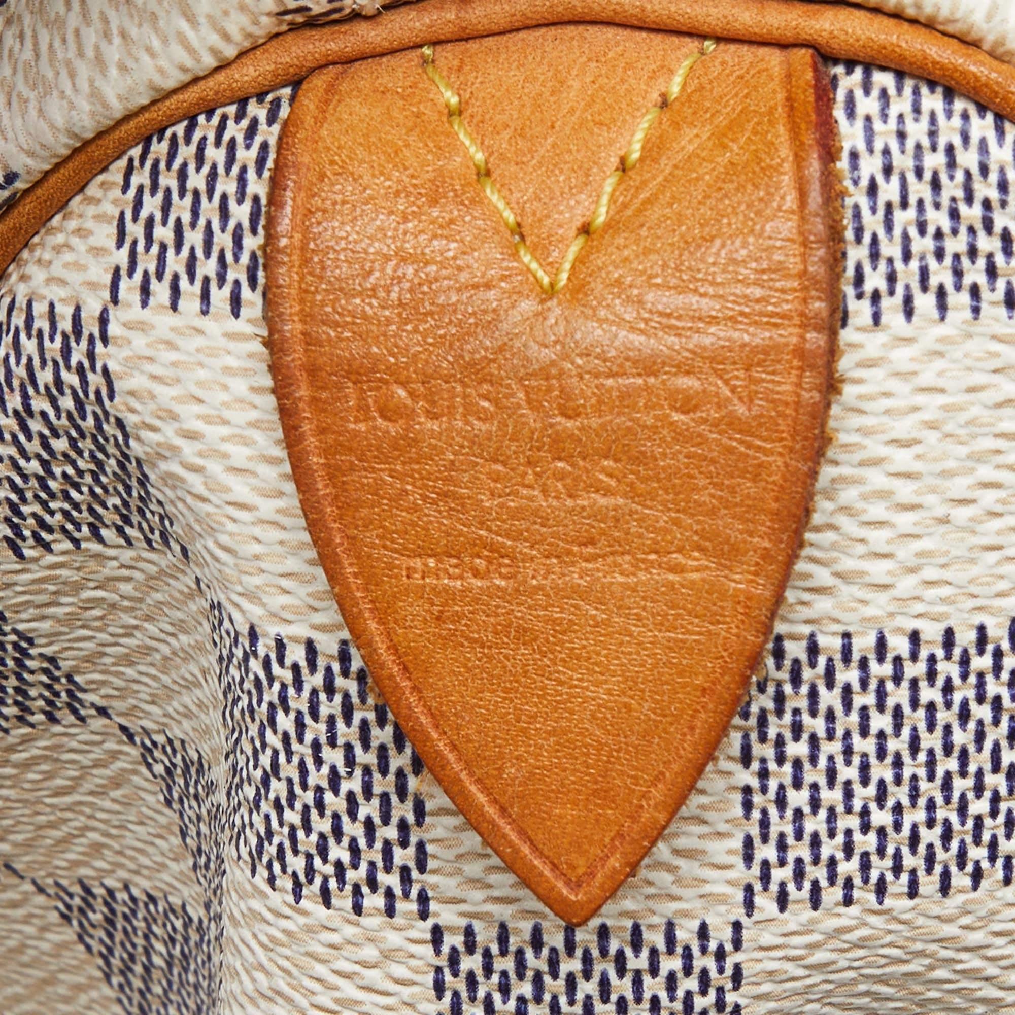 Damier Azur Speedy 30 Tasche aus Segeltuch von Louis Vuitton im Angebot 2