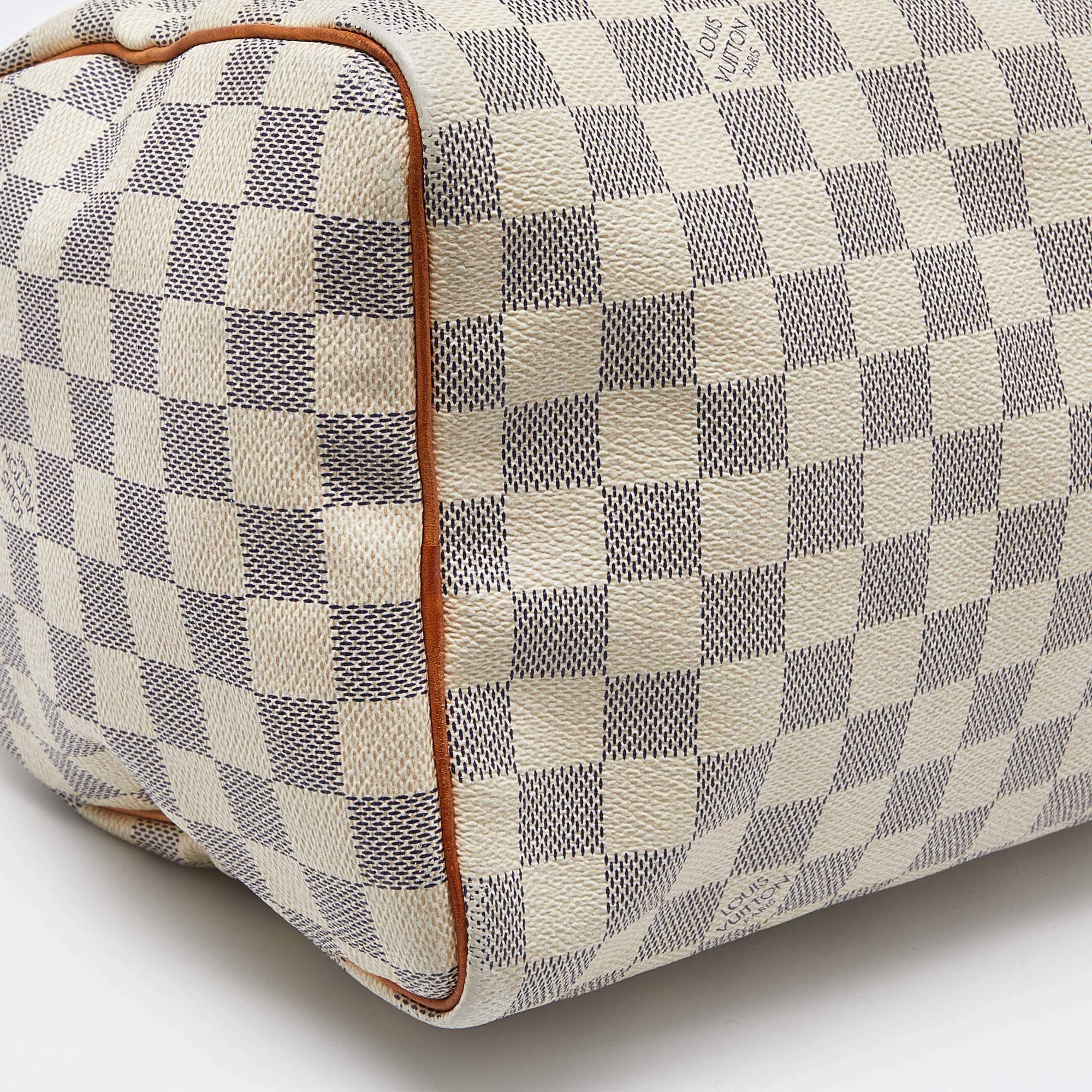 Damier Azur Speedy 30 Tasche aus Segeltuch von Louis Vuitton im Angebot 4