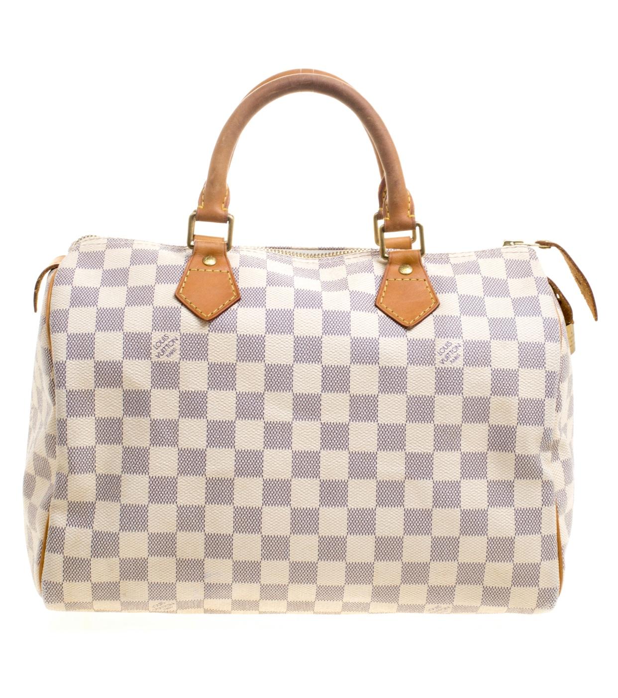 LOUIS VUITTON  Damier Azur Canvas Speedy 30 Hand Bag In Good Condition In New York, NY