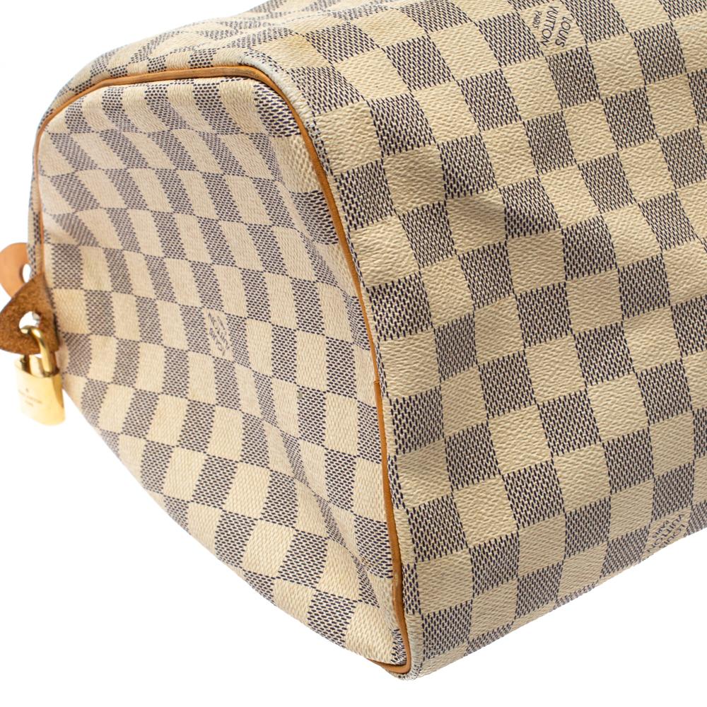 Louis Vuitton Damier Azur Canvas Speedy 35 Bag 4