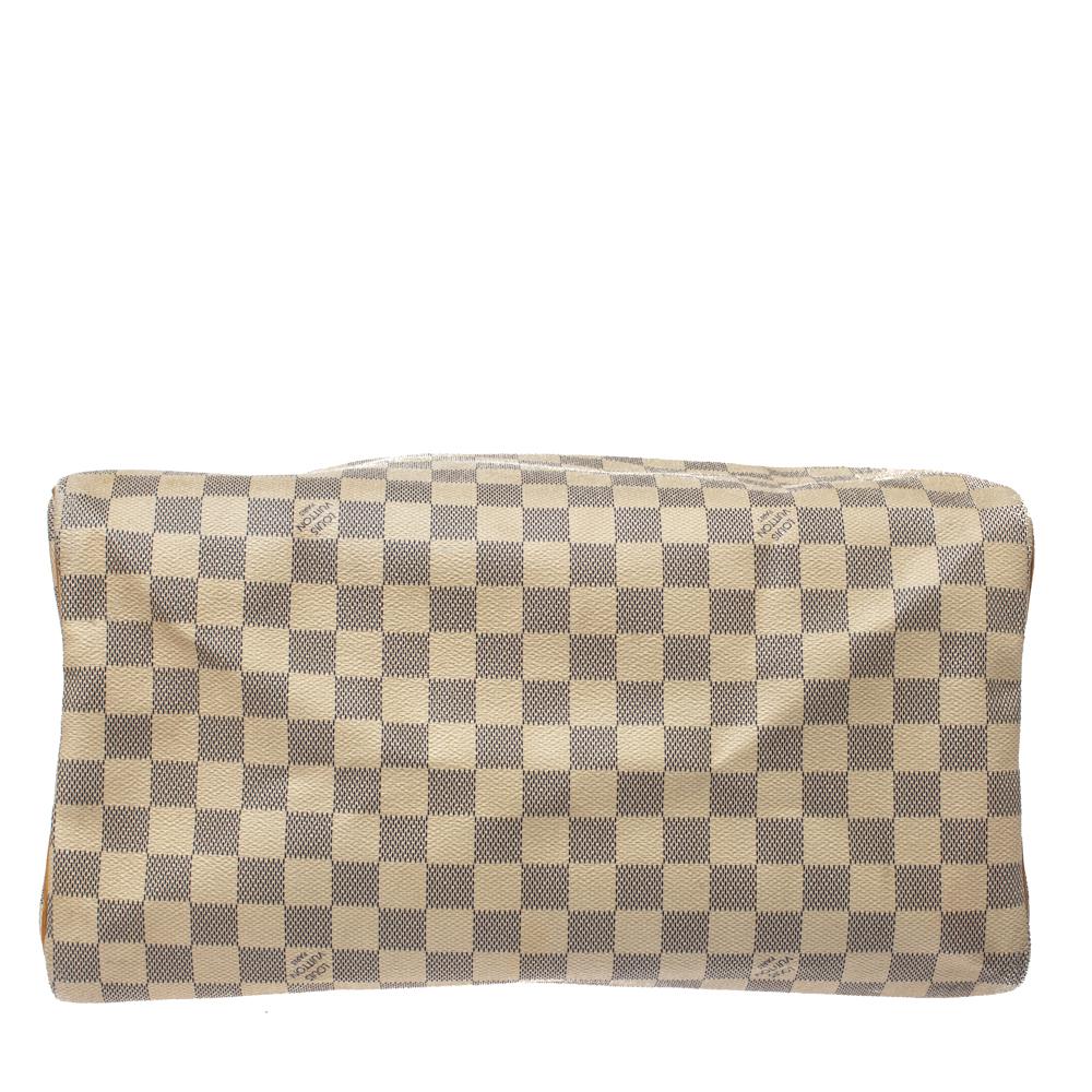 Brown Louis Vuitton Damier Azur Canvas Speedy 35 Bag