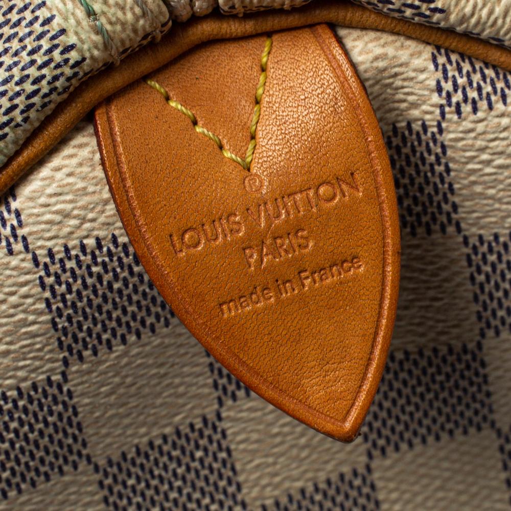 Louis Vuitton Damier Azur Canvas Speedy 35 Bag In Fair Condition In Dubai, Al Qouz 2