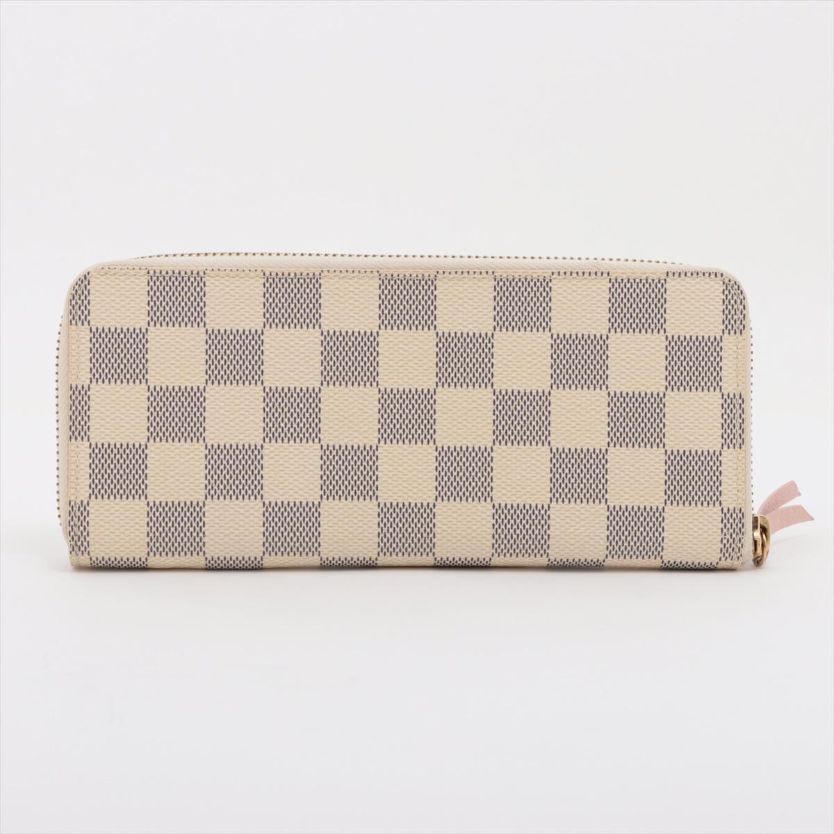Beige Louis Vuitton Damier Azur Clemence Rose Ballerine
