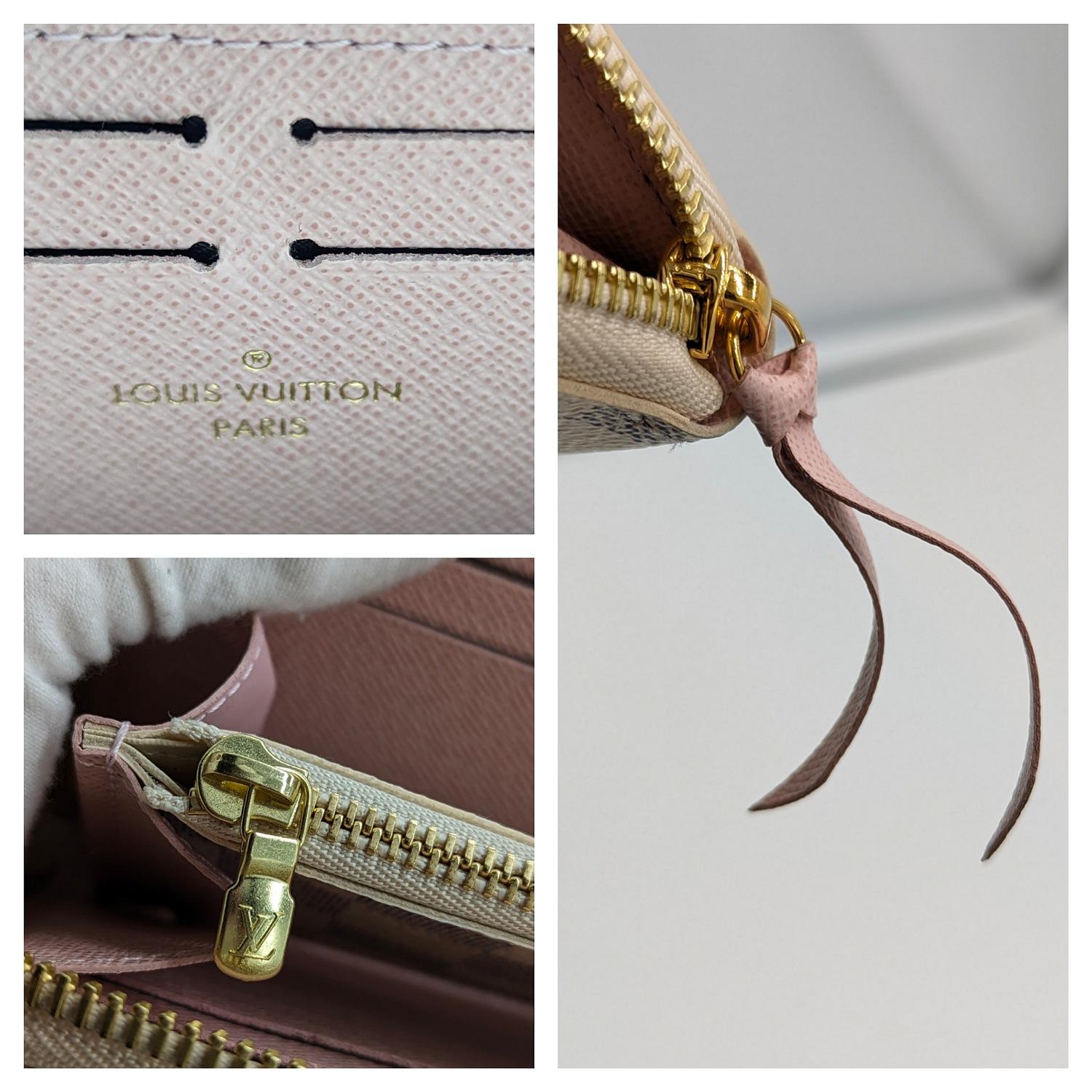 Louis Vuitton Damier Azur Clemence Wallet Rose Ballerine Pink For Sale 5
