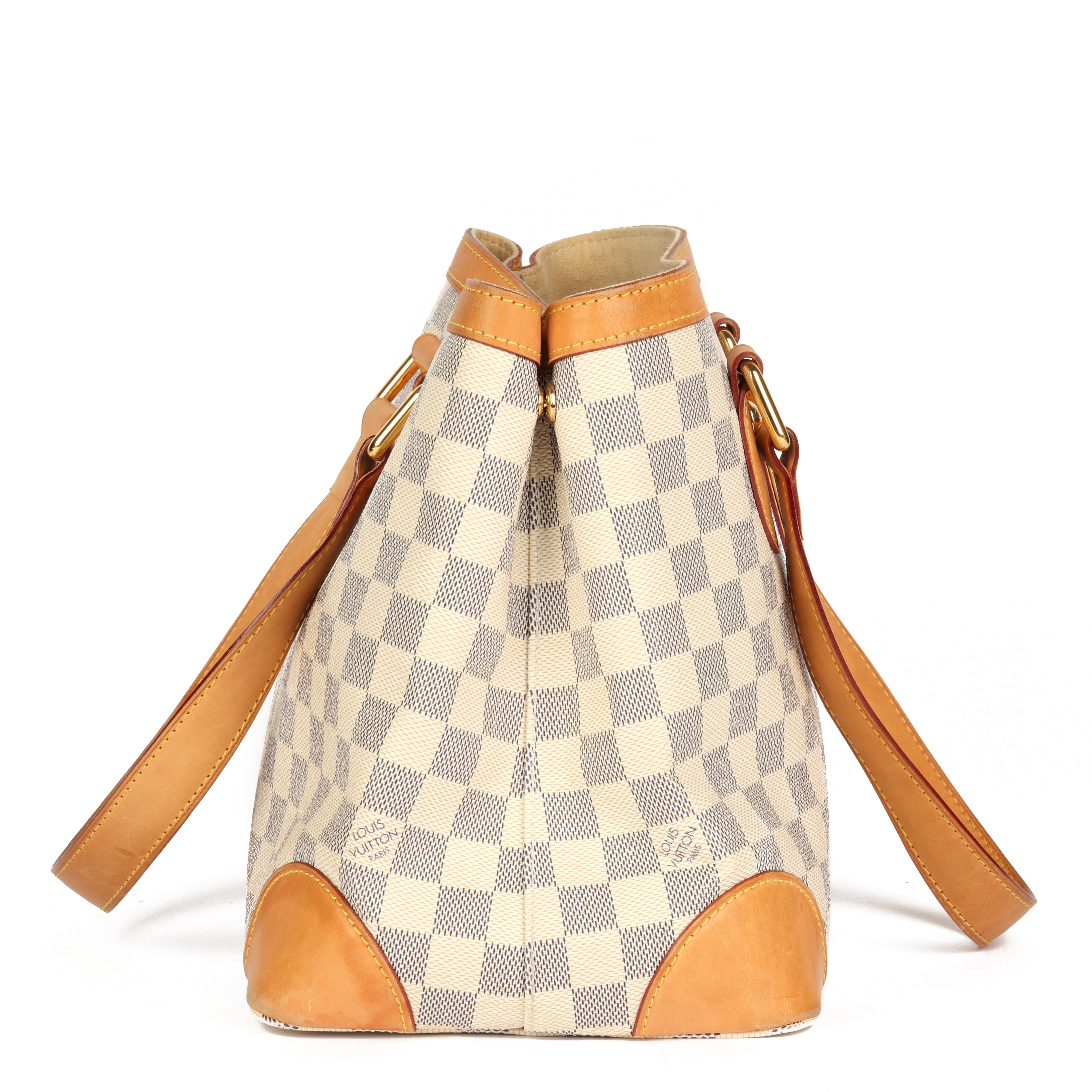 LOUIS VUITTON
Damier Azur Coated Canvas & Vachetta Leather Hampstead PM

Serial Number: Unreadable due to suede
Age (Circa): 2010
Accompanied By: Louis Vuitton Dust Bag
Authenticity Details: Date Stamp (Made in France)
Gender: Ladies
Type: