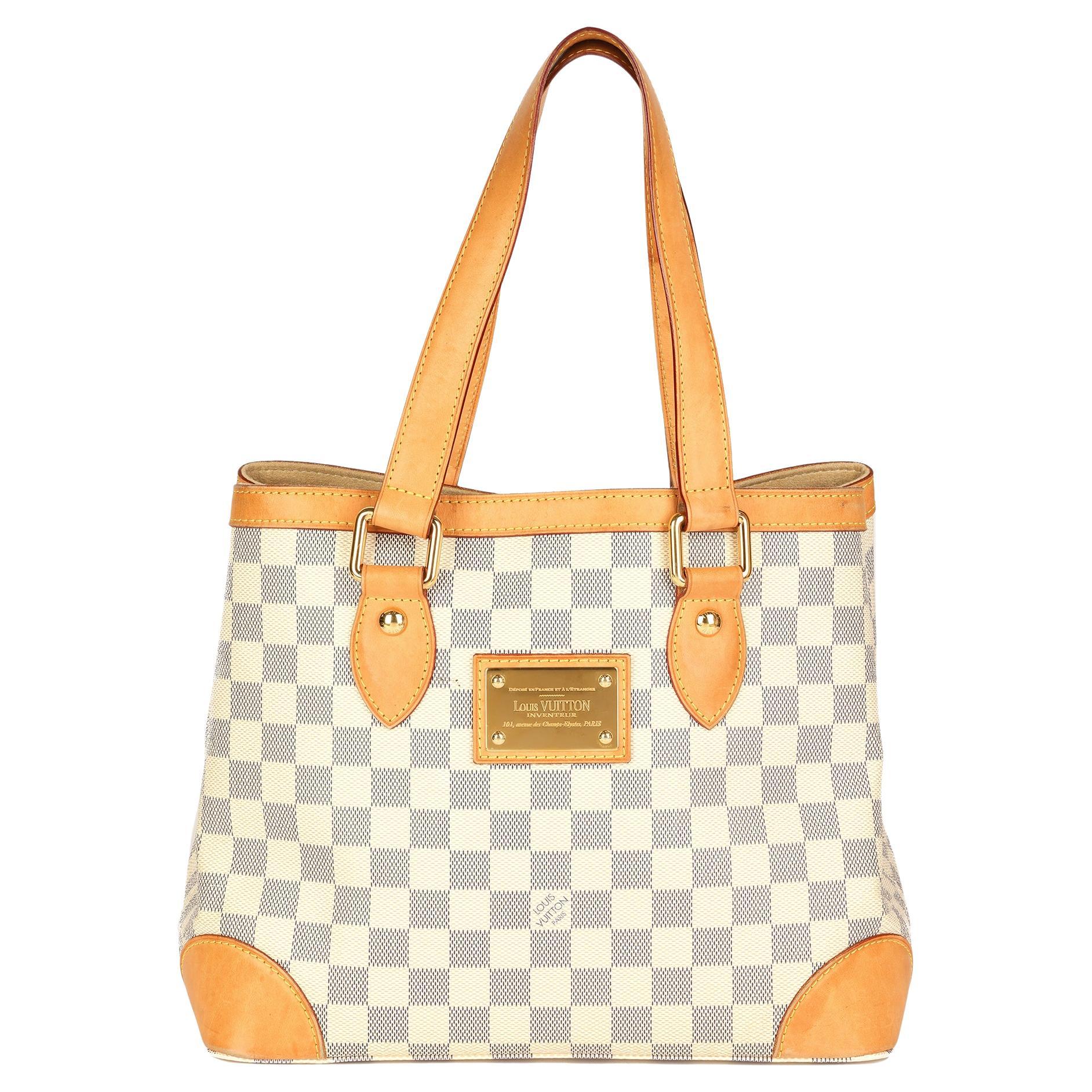 LOUIS VUITTON Damier Azur Coated Canvas & Vachetta Leather Hampstead PM