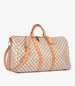 Louis Vuitton Damier Azur Coated Canvas & Vachetta Leather Keepall 55