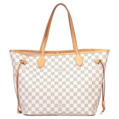 LOUIS VUITTON Damier Azur Coated Canvas & Vachetta Leather Neverfull MM