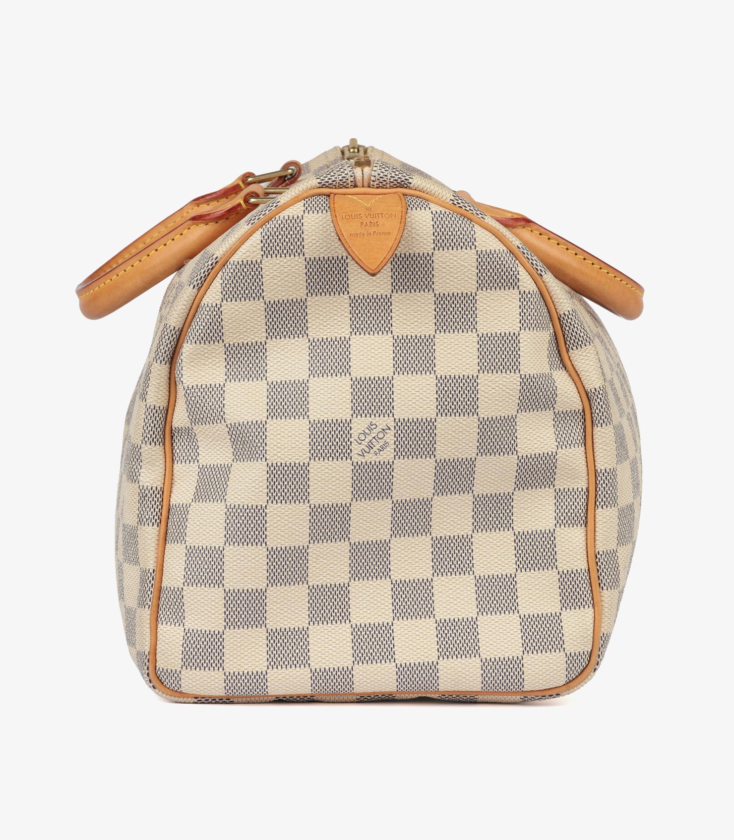 Louis Vuitton Damier Azur Coated Canvas & Vachetta Leather Speedy 30 en Excelente estado para la venta en Bishop's Stortford, Hertfordshire