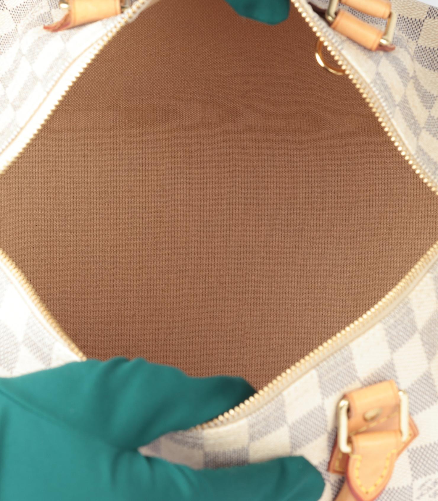 Louis Vuitton Damier Azur Coated Canvas & Vachetta Leather Speedy 30 en venta 4