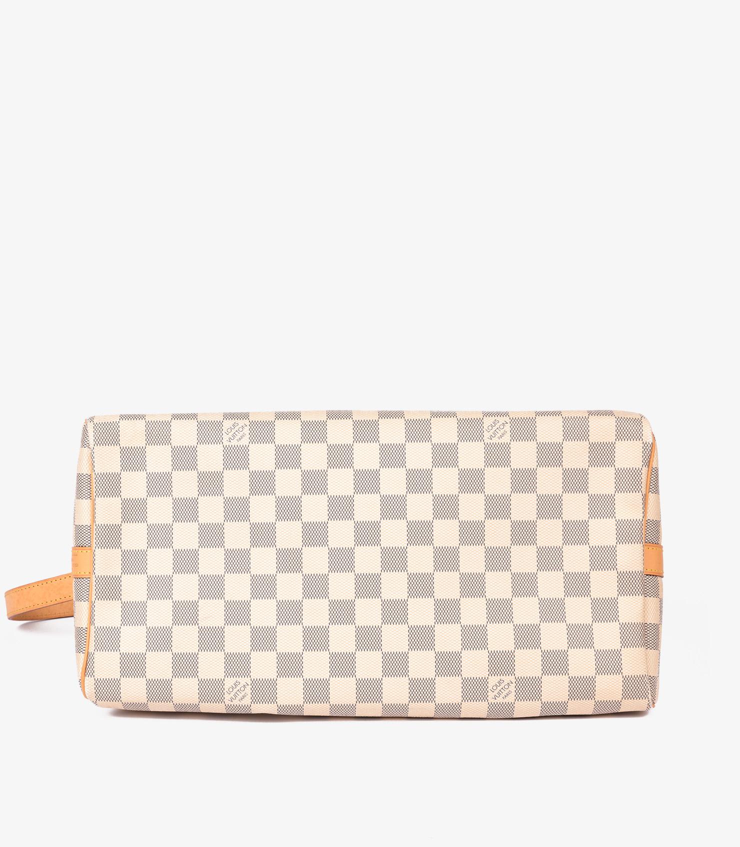 Louis Vuitton Damier Azur Coated Canvas & Vachetta Leather Speedy 35cm Bandouliè 1