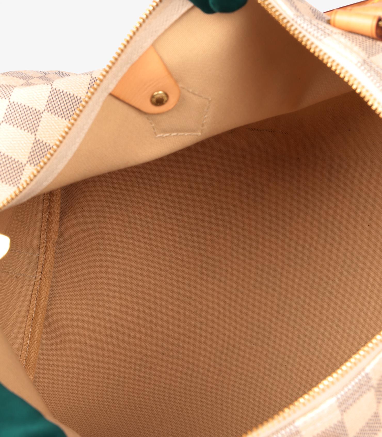 Louis Vuitton Damier Azur Coated Canvas & Vachetta Leather Speedy 35cm Bandouliè 4