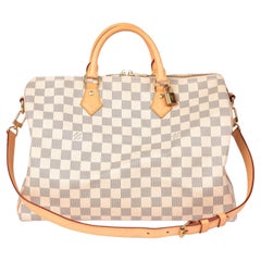 Louis Vuitton Damier Azur Coated Canvas & Vachetta Leather Speedy 35cm Bandouliè