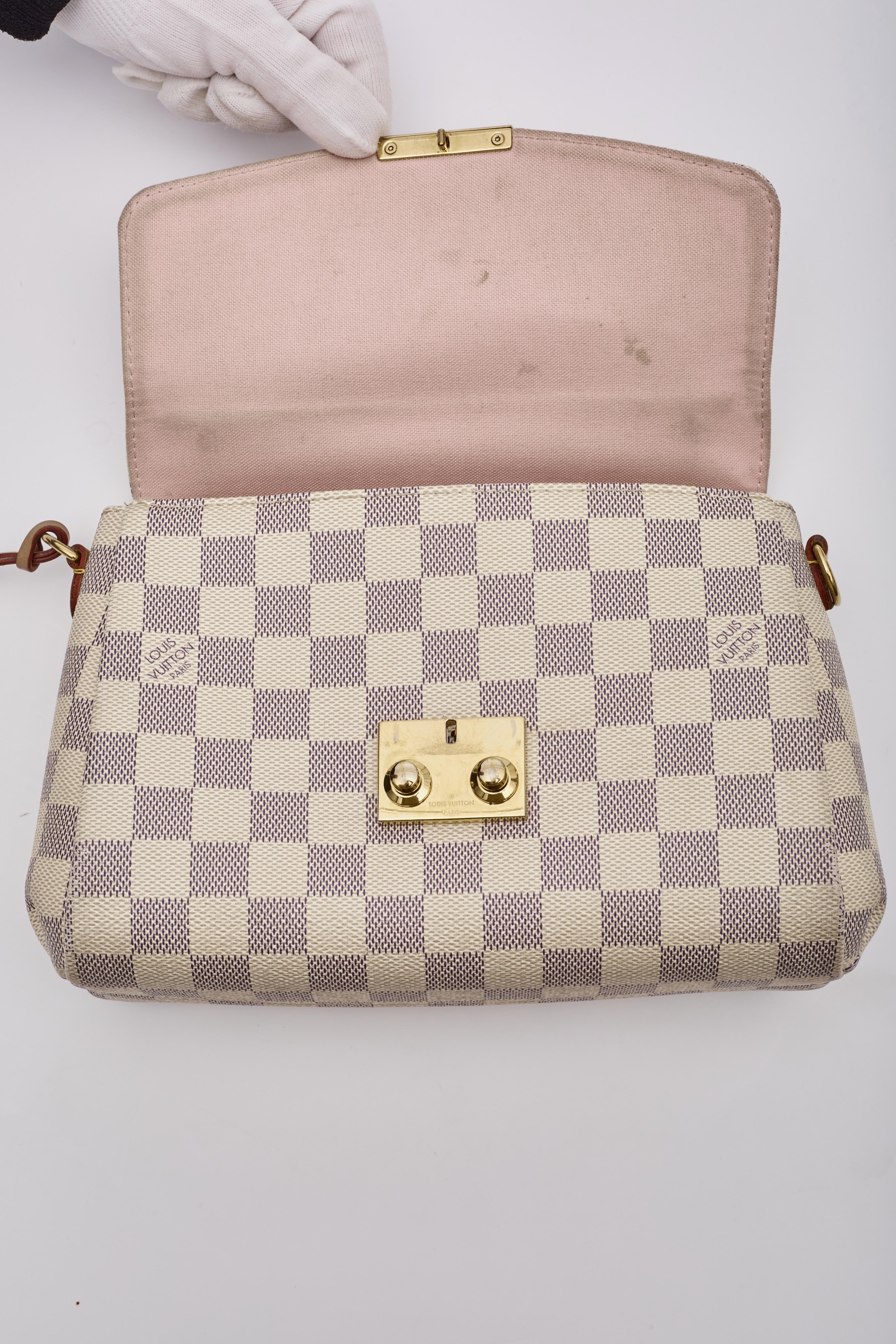 Louis Vuitton Damier Azur Croisette Shoulder Bag For Sale 3