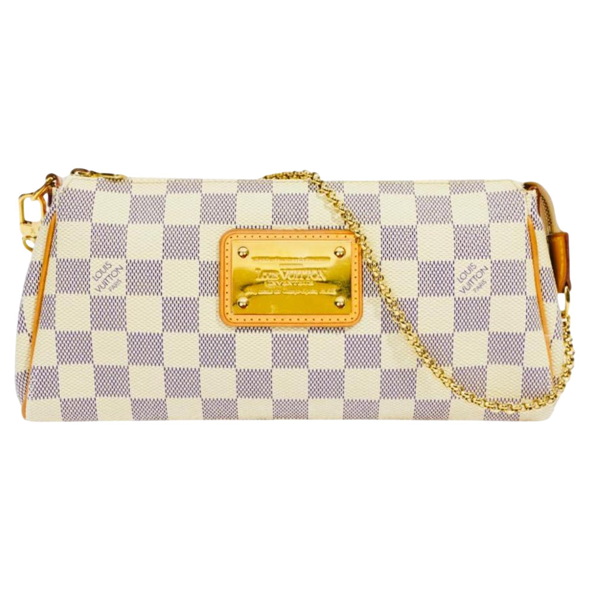 Louis Vuitton Damier Azur Eva Pochette Bag For Sale
