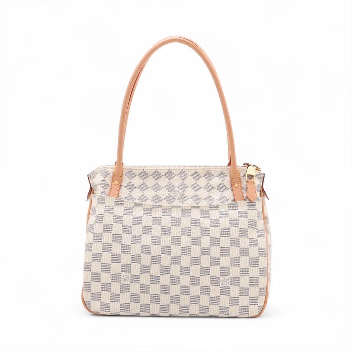 Beige Louis Vuitton Damier Azur Figheri PM For Sale