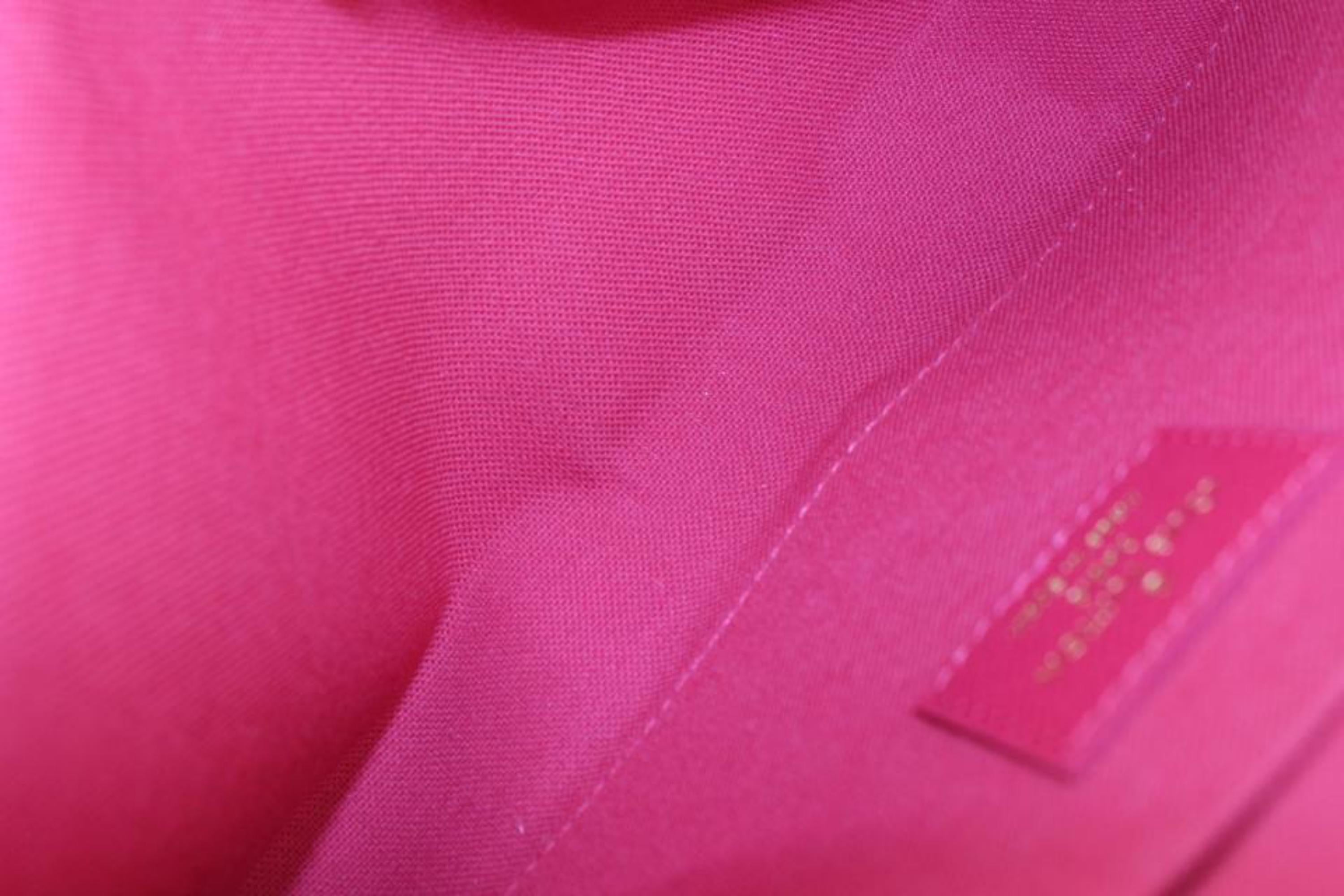Louis Vuitton Damier Azur Fuchsia Flowers Studs Pochette Felicie 53lz55s 3
