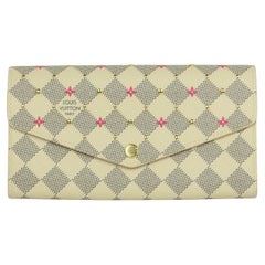 Louis Vuitton Damier Azur Fuchsia Studded Sarah Wallet NM