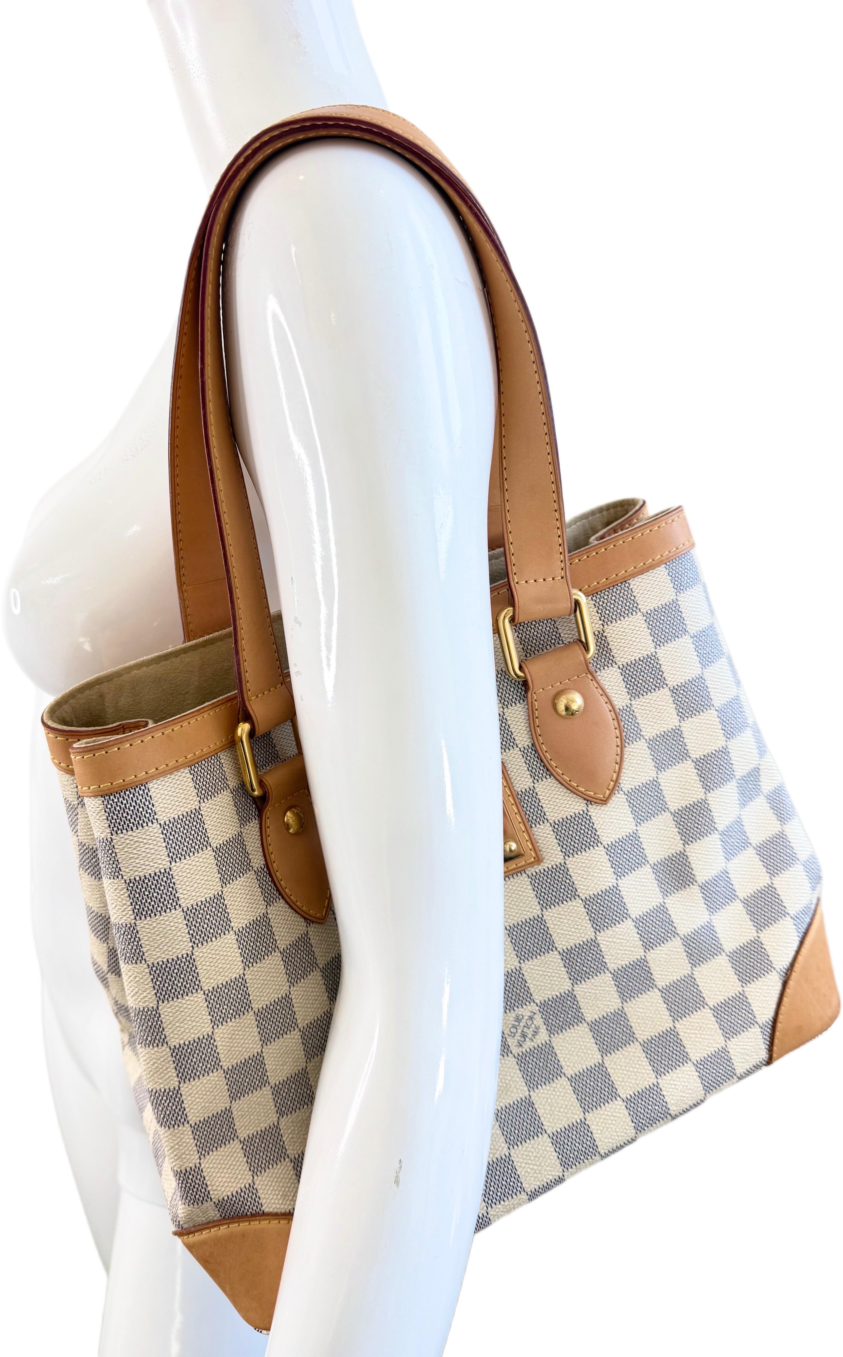 Louis Vuitton Damier Azur Hampstead PM Early Rare Model Collector 2000s Tote Bag en vente 3