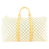 Louis Vuitton Damier Azur Keepall 50 Duffle Bag 512lvs35