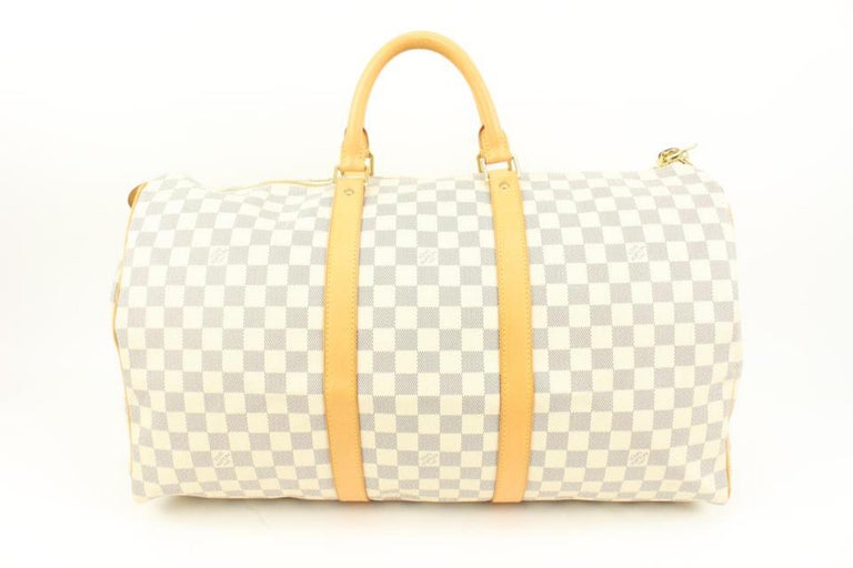 Louis Vuitton Damier Azur Keepall 50 Duffle Bag 48LZ61 For Sale 6