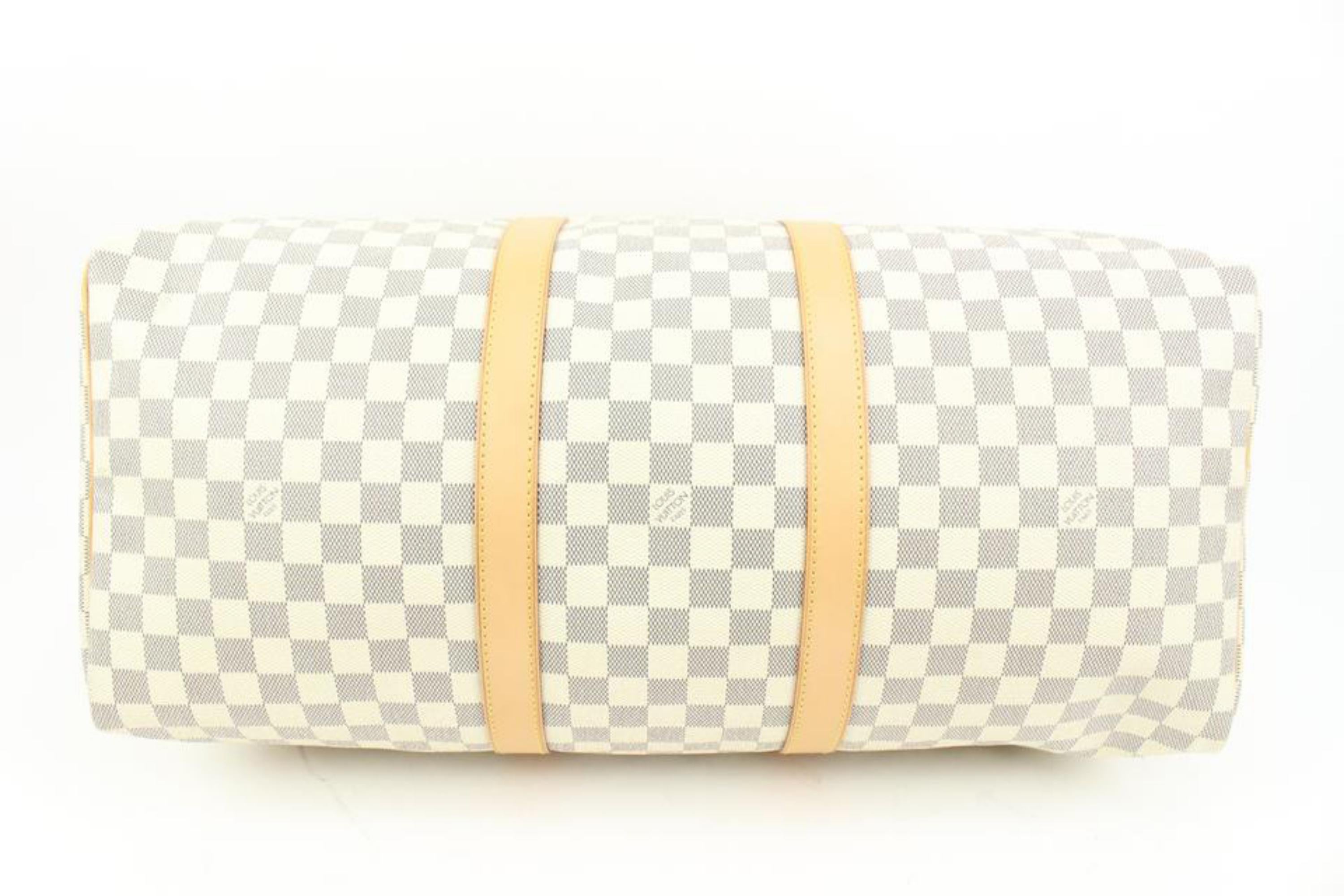 Louis Vuitton Damier Azur Keepall 50 Duffle Bag 48LZ61 For Sale 4