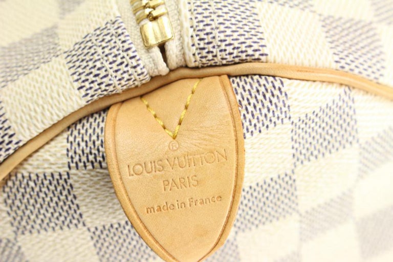 Beige Louis Vuitton Damier Azur Keepall 50 Duffle Bag 48LZ61 For Sale